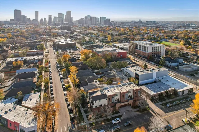 a view of city with tall buildings