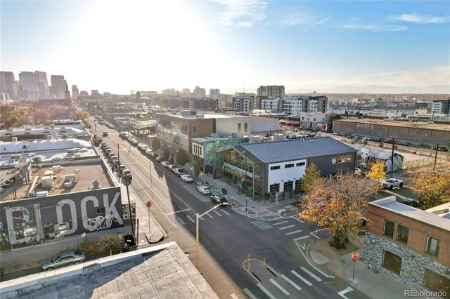 an aerial view of a city with lots of residential buildings