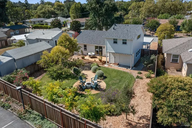 a view of a city with a mountain