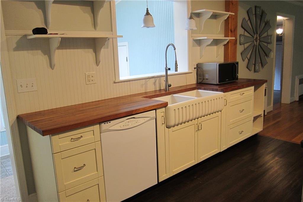 2419 Oak Ridge Road Oak Ridge, NC 27310 - Photo 4 of 30 Kitchen with wood shelves and counter tops...Farm Sink!
