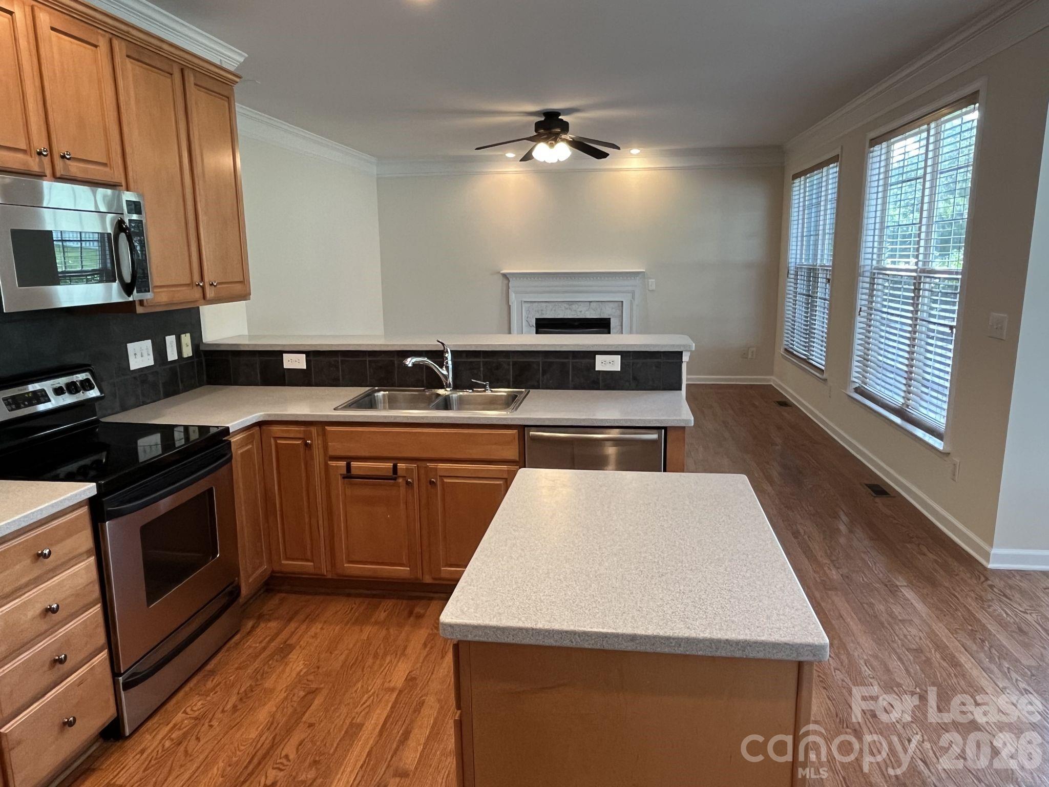 8531 Camberly Road Huntersville, NC 28078 - Photo 12 of 32 a kitchen with a stove a sink and a microwave