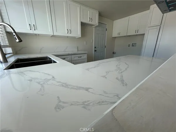 a close view of a refrigerator in kitchen