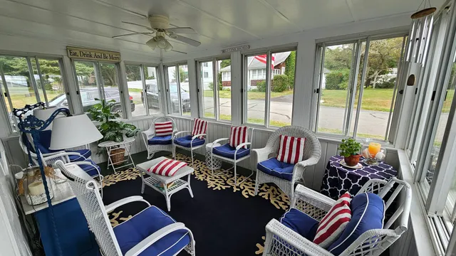 a living room filled with furniture