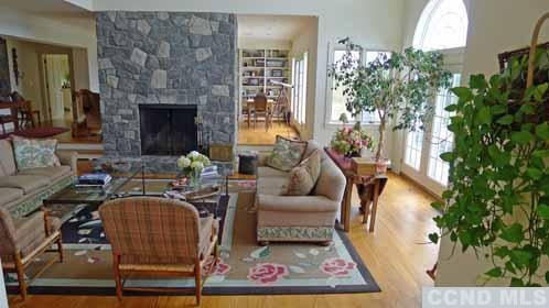 969 Center Hill Road Copake, NY 12516 - Photo 2 of 10 a living room with furniture windows and a fireplace
