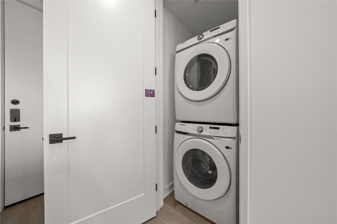 84 East Avenue, Unit 1708 Austin, TX 78701 - Photo 14 of 29 Representative Photo. Laundy closet with stacked washer and dryer included in unit.