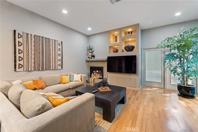 a living room with furniture