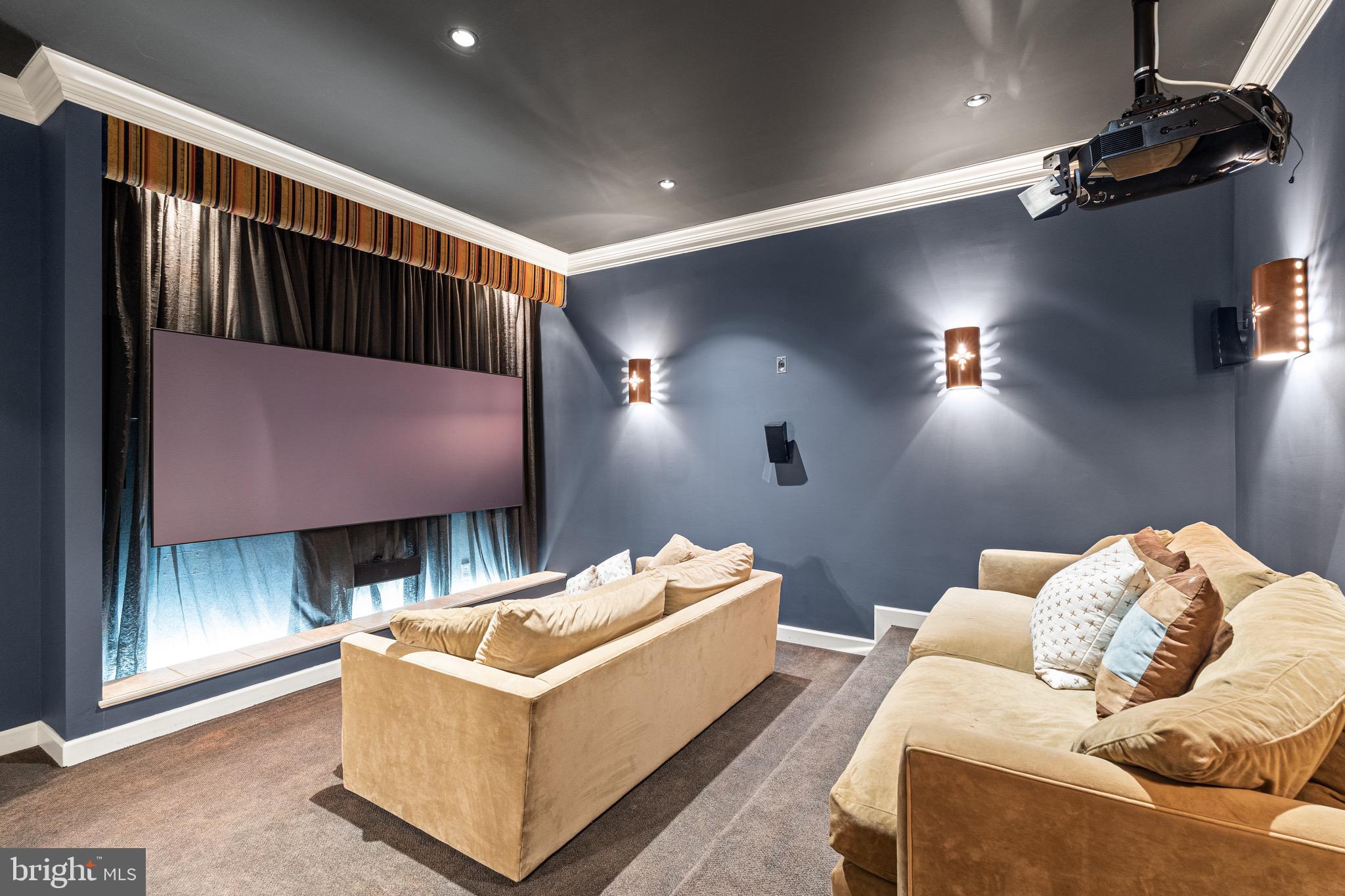 1500 Collingwood Road Alexandria, VA 22308 - Photo 25 of 57 Media room with projector and seating
