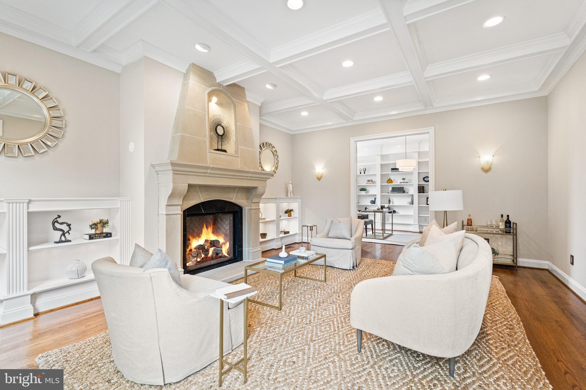 1500 Collingwood Road Alexandria, VA 22308 - Photo 3 of 57 Formal living room with stunning stone fireplace