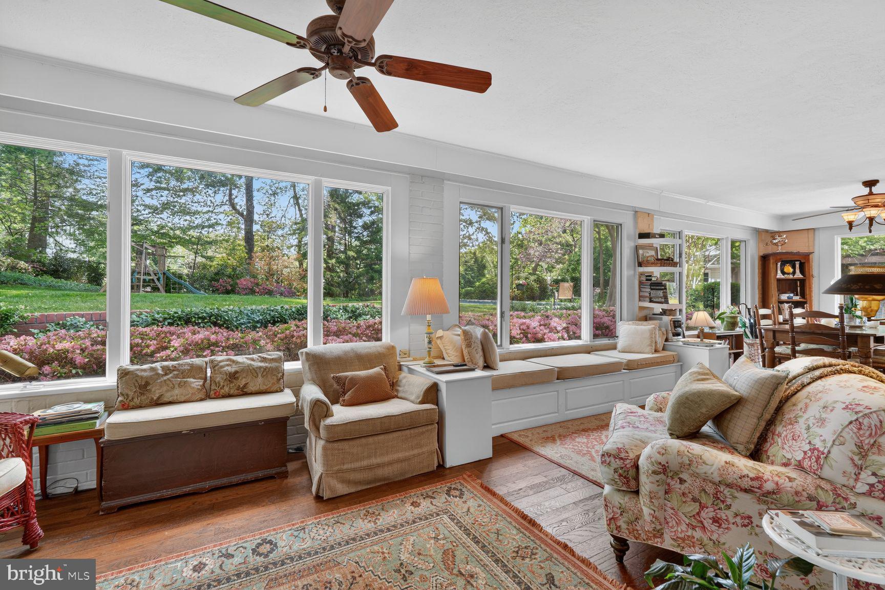 2260 48th Street Northwest Washington, DC 20007 - Photo 14 of 45 Sunroom with beautiful view of stunning garden