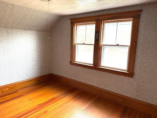 a view of a room with a window