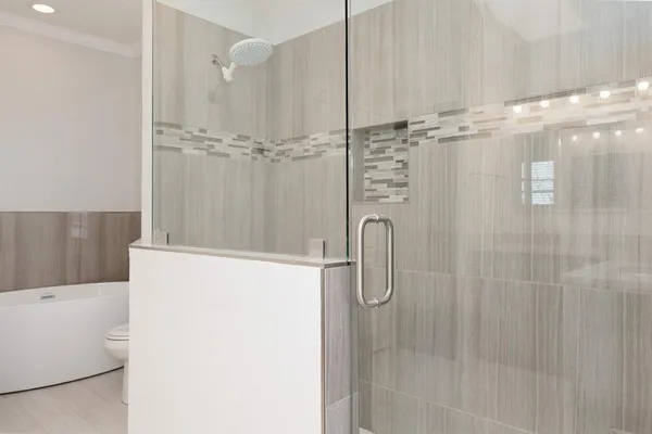 a bathroom with a shower