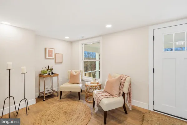 a living room with furniture