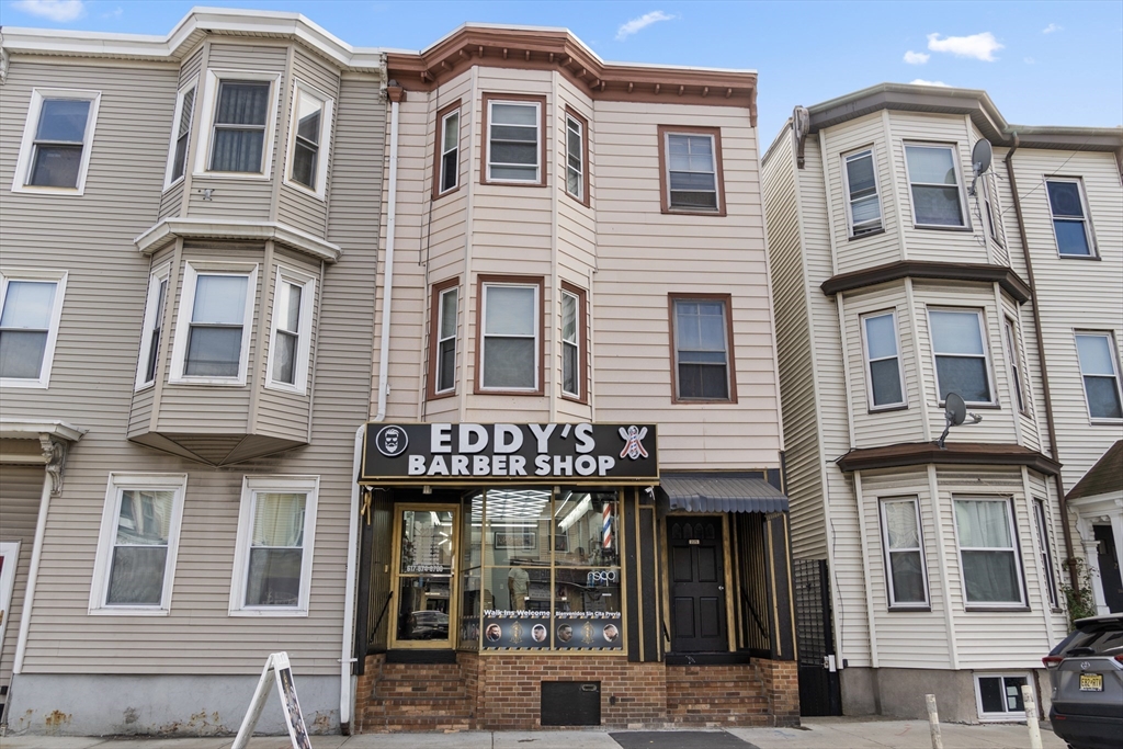 a front view of an apartment building