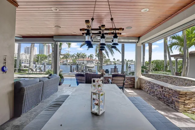 a view of a swimming pool with a patio