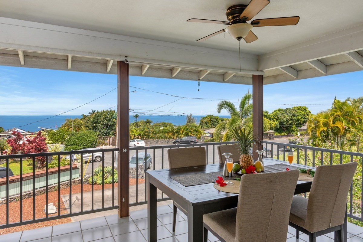 Ocean View from the upstairs front lanai.  Located just minutes from beaches, shopping and dinging opportunities.