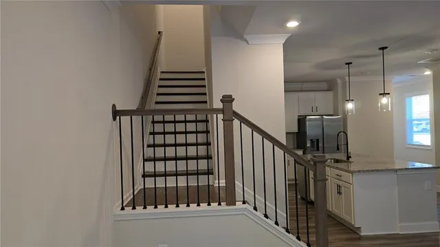 a view of entryway with wooden floor