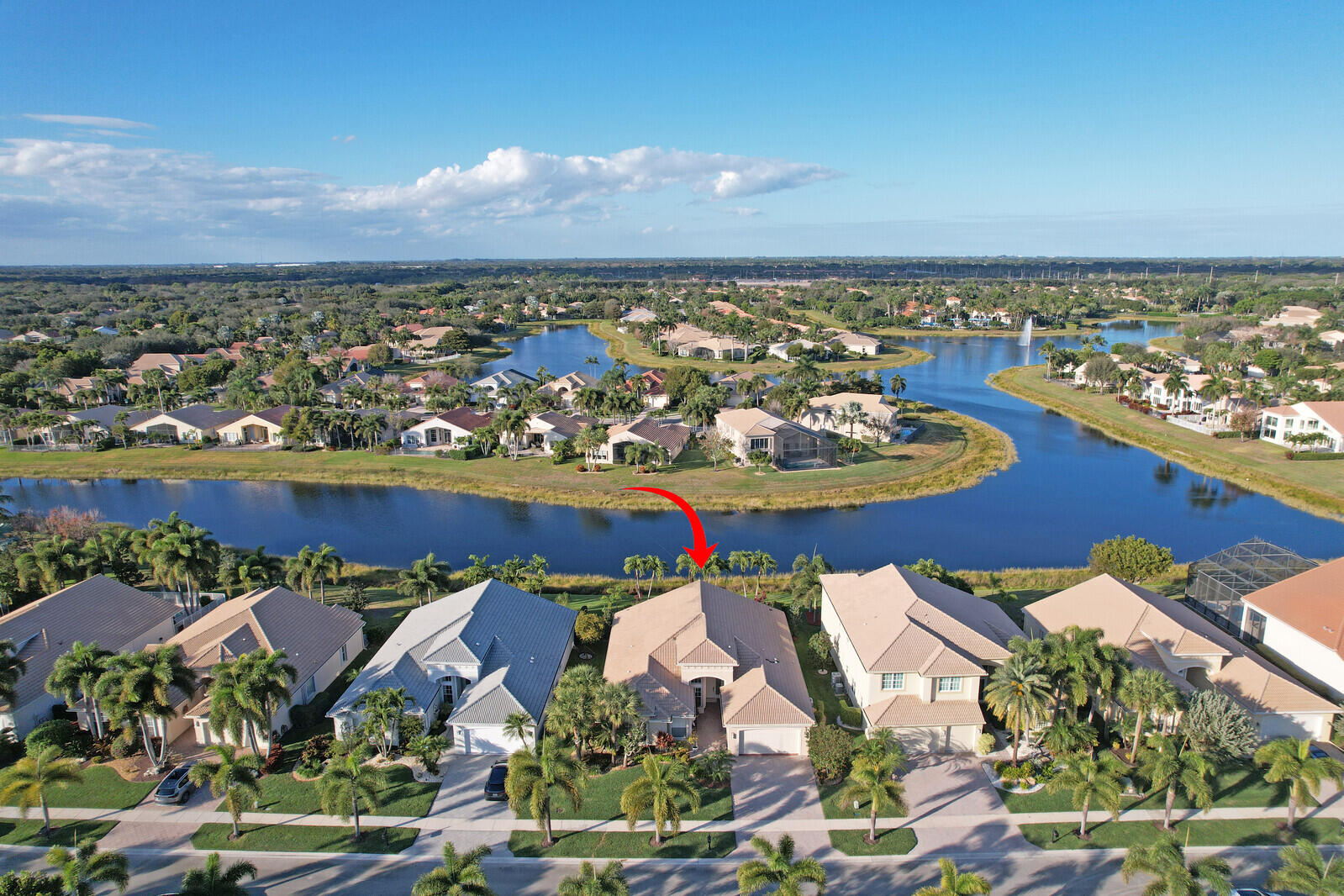 7349 Carmela Way Delray Beach, FL 33446 - Photo 55 of 82 an aerial view of a house with a ocean view