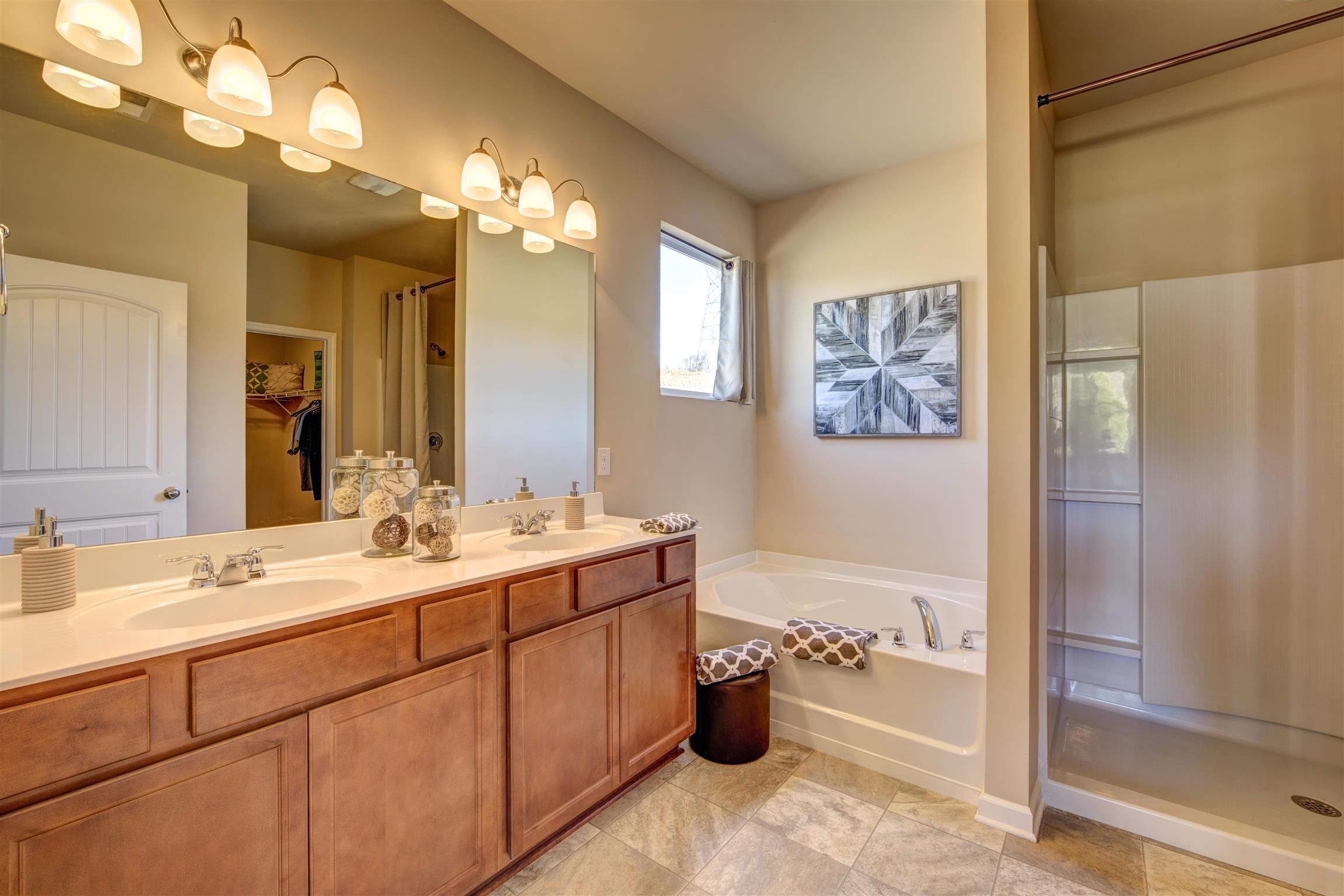 743 Prominence Road, Unit 97 Columbia, TN 38401 - Photo 20 of 23 a bathroom with a tub sink shower and a mirror
