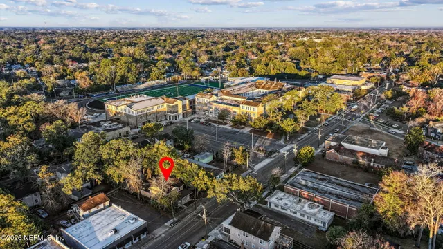 an aerial view of multiple house