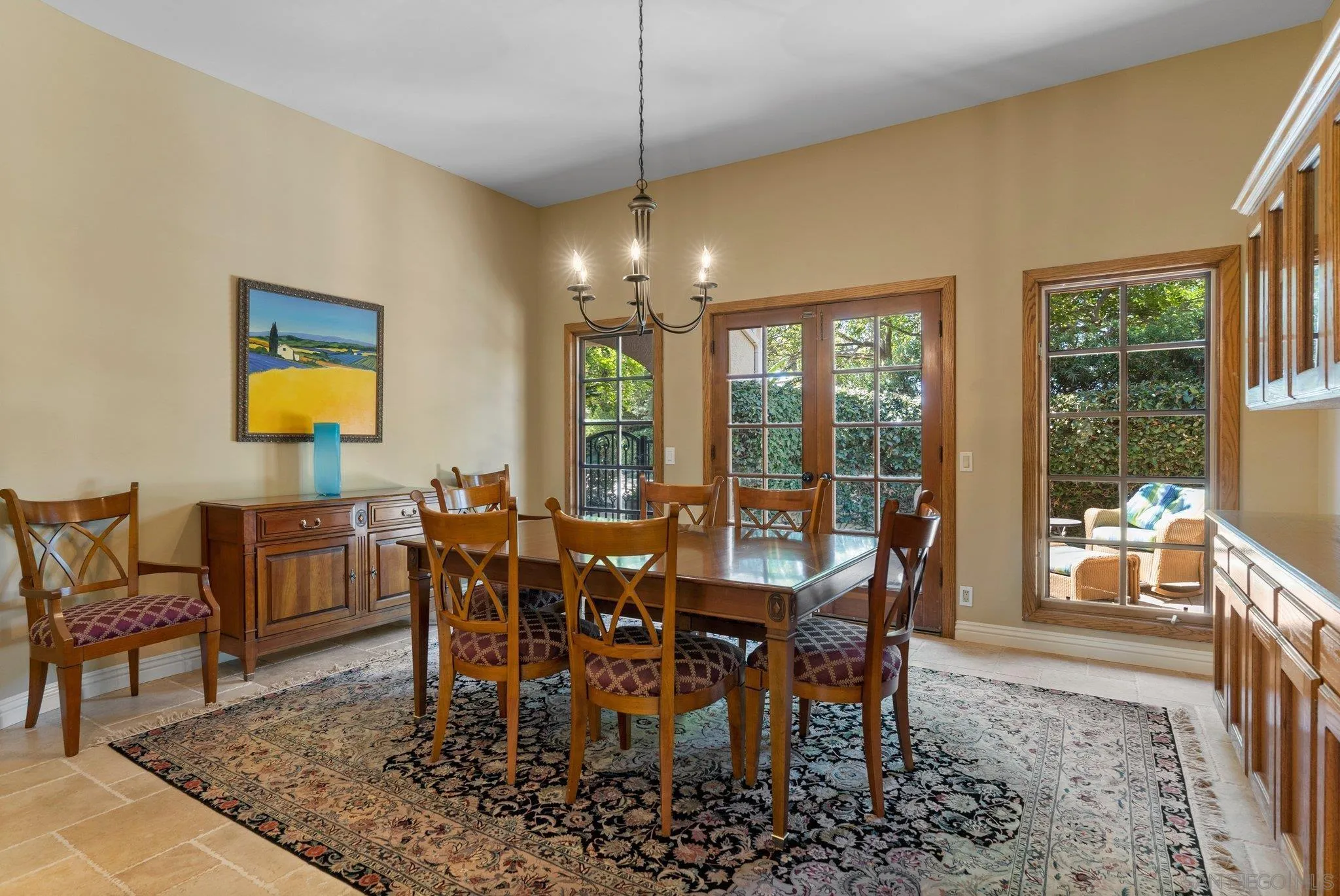 6286 Avenida Floresta Rancho Santa Fe, CA 92067 - Photo 38 of 69 a dining room with furniture a chandelier and window