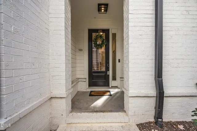 a front view of a house with a window