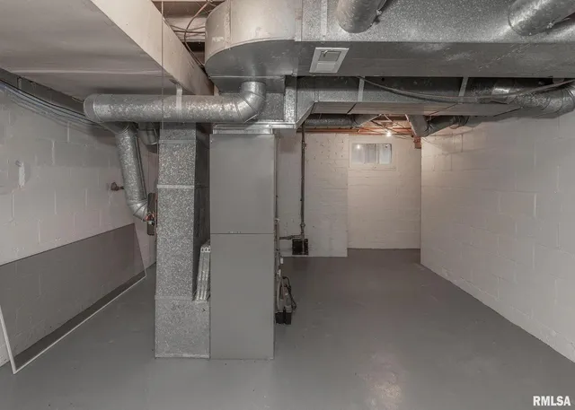 a view of a room with racks