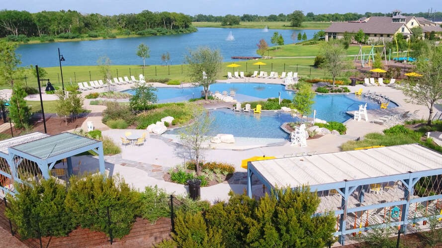 2707 River Run Road Missouri City, TX 77459 - Photo 45 of 45 an aerial view of a house with yard swimming pool and outdoor seating