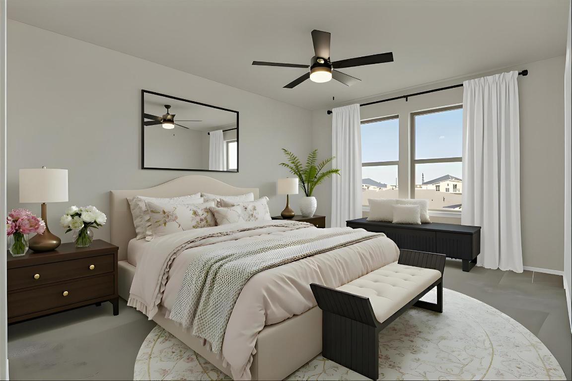 449 Stone Water Lane Jarrell, TX 76537 - Photo 7 of 21 a bedroom with a bed and a window