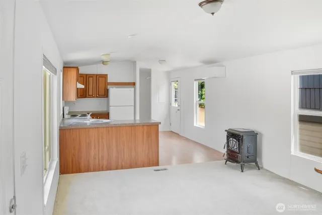 a view of kitchen and window