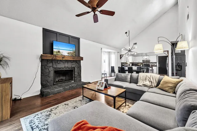 a living room with furniture