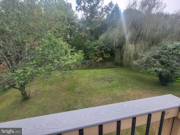 a view of a lake from a yard