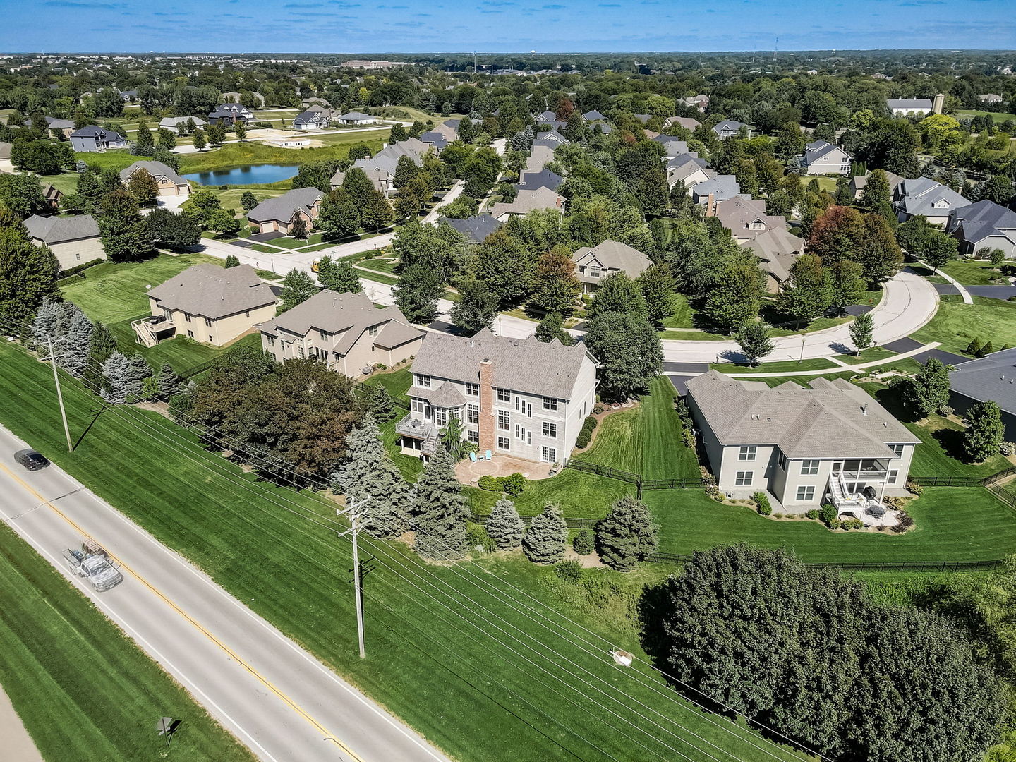 3462 Wild Prairie Lane Geneva, IL 60134 - Photo 52 of 59 an aerial view of residential houses with outdoor space
