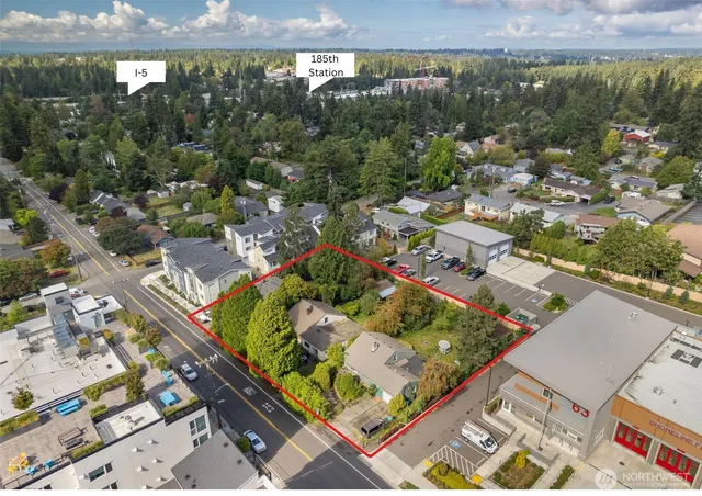 an aerial view of a city