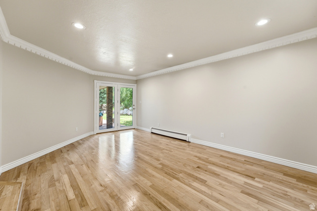 3535 Homestead Road Park City, UT 84098 - Photo 24 of 81 Room featuring hardwood flooring, light-toned walls, and recessed lighting