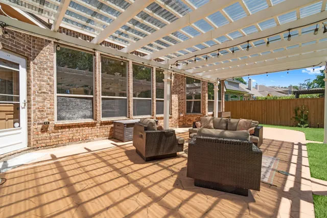 a outdoor living space with couch