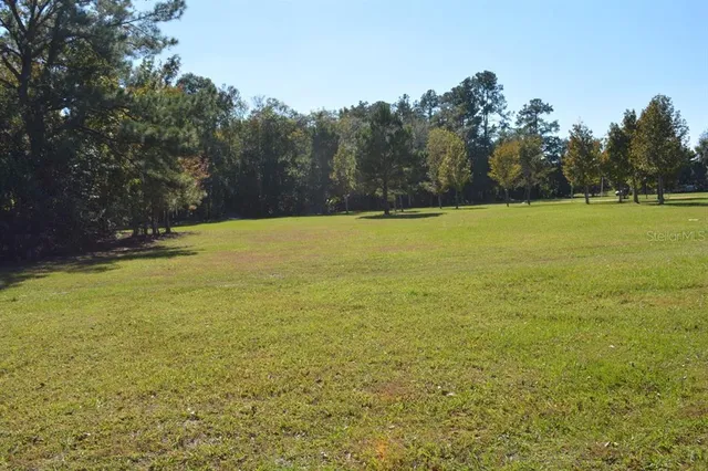 a view of a golf course with a lake
