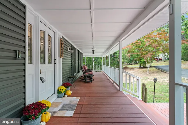 a view of porch with seating space