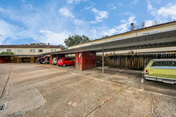 a car parked in front of a building