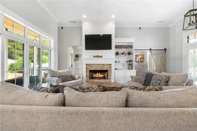 a view of a room with racks on the wall