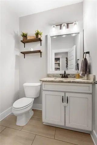 a large room with furniture and a large window