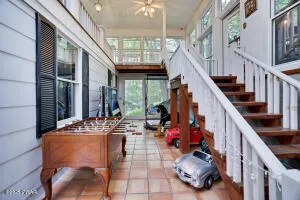 a living room filled with furniture