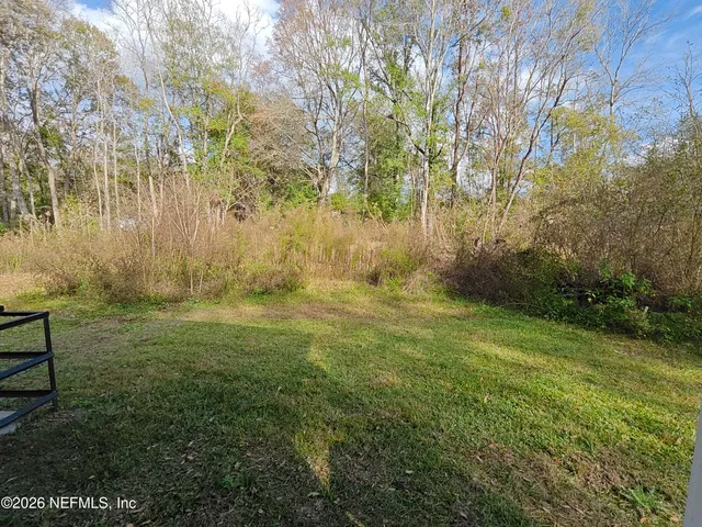 a view of backyard with green space