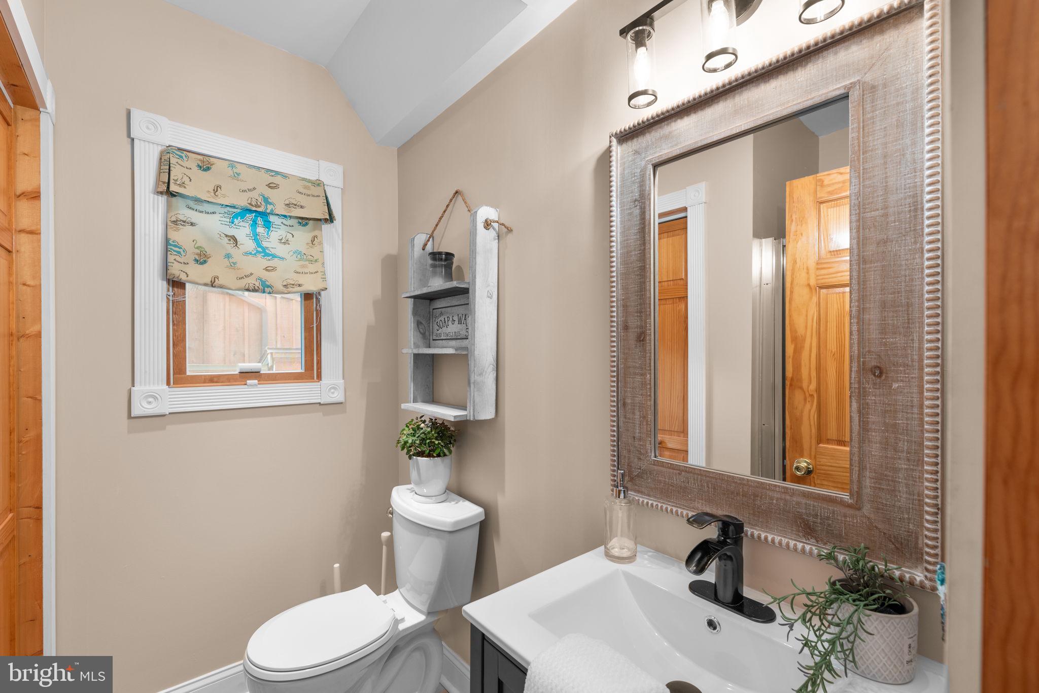 7674 Pine Knob Road Pasadena, MD 21122 - Photo 18 of 59 a bathroom with a sink a toilet and mirror