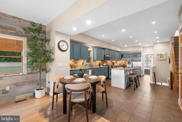 a view of a dining area with furniture