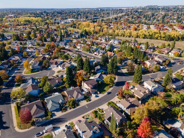an aerial view of a city