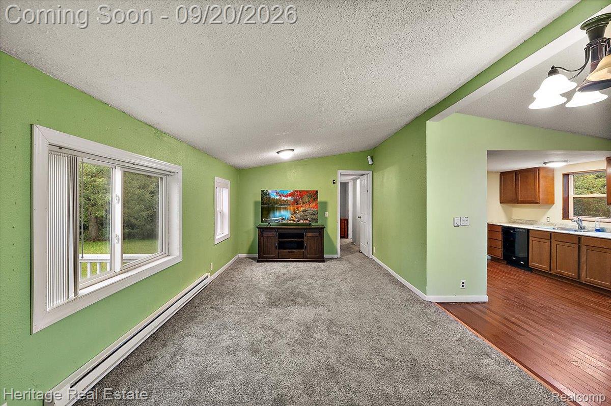 3337 Le Valley Road Columbiaville, MI 48421 - Photo 49 of 57 Carpeted living space with multiple windows and baseboard heating