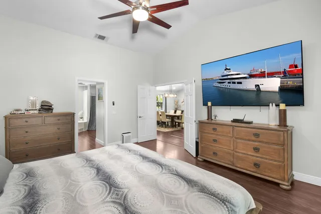 a backyard of a house with lots of green space