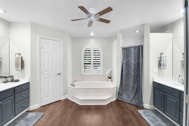 an aerial view of house with yard