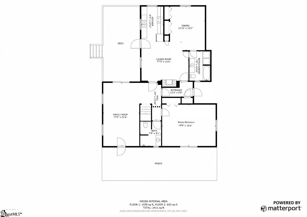 211 North Freeman Road Liberty, SC 29657 - Photo 22 of 24 With the addition of a wall / door at the dotted line, this massive bedroom can become a private owner's quarters / ensuite. There is plenty of room to add a walk in closet as well!