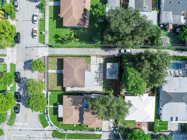 an aerial view of a house